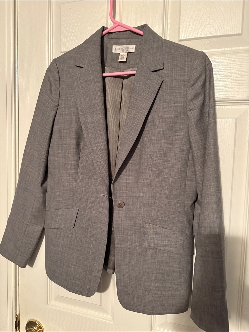 Petite Sophisticate Gray Tailored Women's Blazer - Single Button